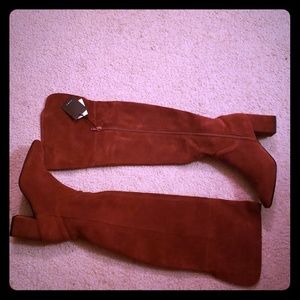 NWT Zara High Heel Leather Over The Knee Boots
